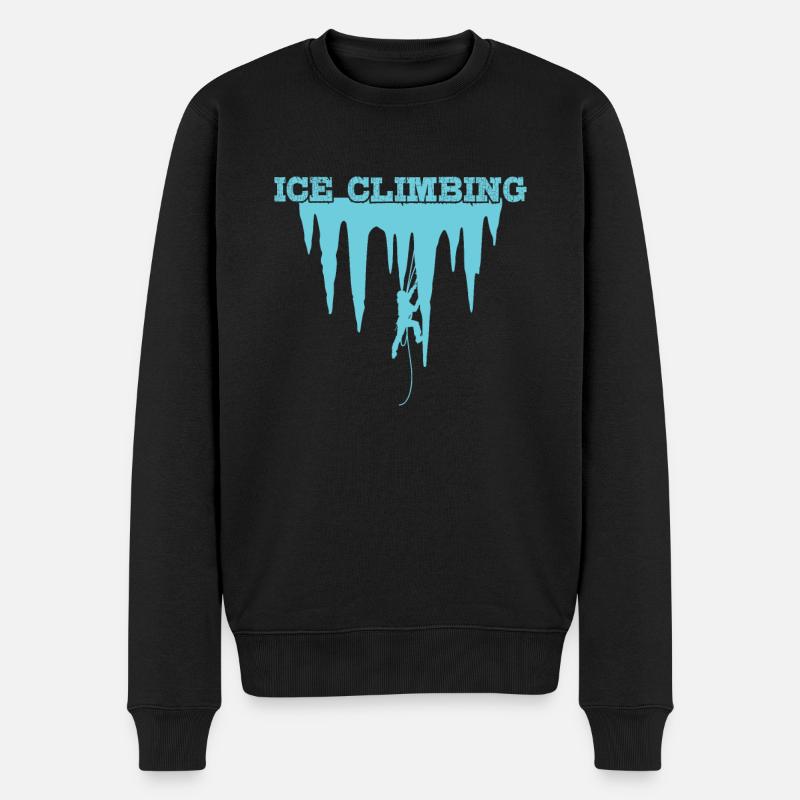 Ice Climbing Extremsport Eisklettern - Männer Premium Bio Pullover - Schwarz