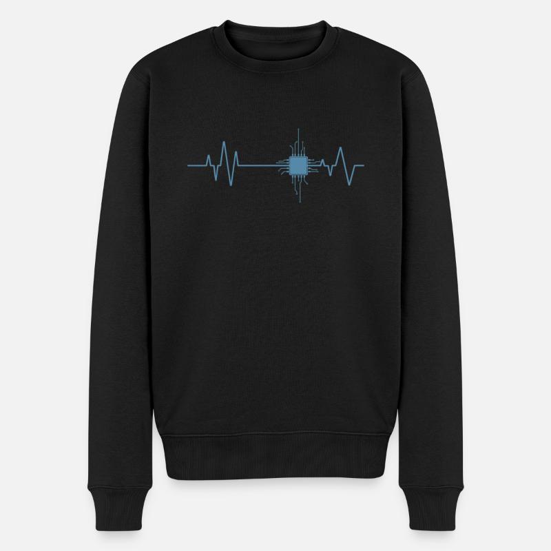 Heartbeat Chip Electronics Profession Technology - Men's Premium Organic Jumper - black