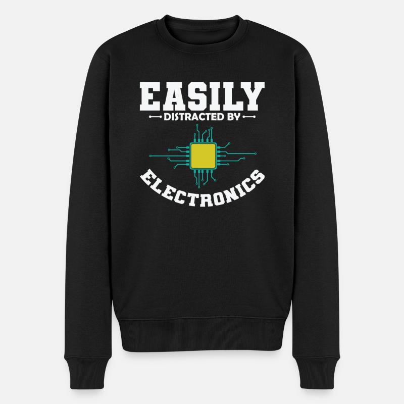 Easily Distracted By Electronics Profession - Men's Premium Organic Jumper - black