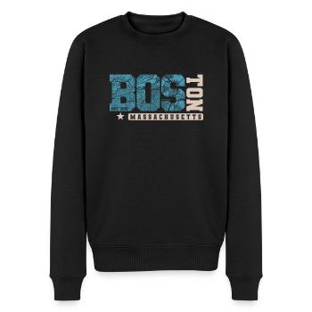 Boston Massachusetts Bundesstaat Amerika USA - Männer Premium Bio Pullover - Schwarz - Vorne - Nico (187cm)