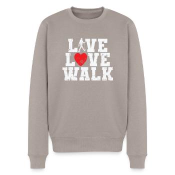 Live Love Walk Nordic Walking Poles - Men's Premium Organic Jumper - taupe - Front - Nico (187cm)