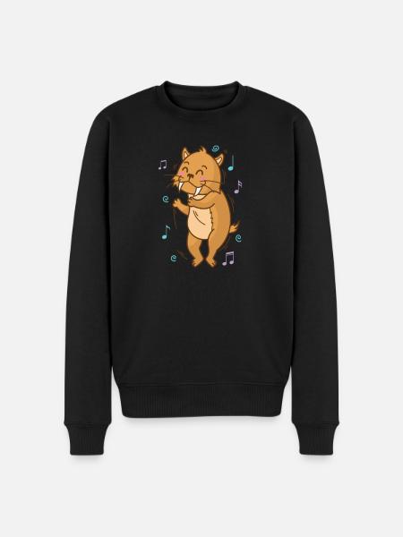Sabel-tandet tiger kan lide musik wildcat rovdyr - Økologisk premium-sweatshirt til mænd - sort