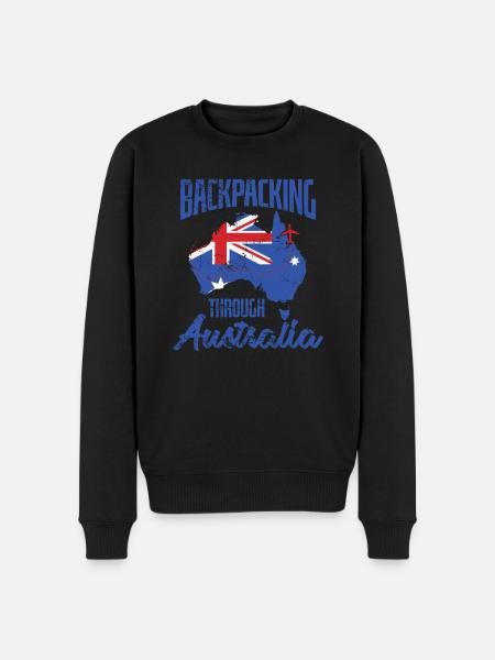 Backpacking through Australia Sydney - Men's Premium Organic Jumper - black