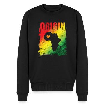 Origin Karte Afrika Herz Kontinent Afrika - Männer Premium Bio Pullover - Schwarz - Vorne - Nico (187cm)
