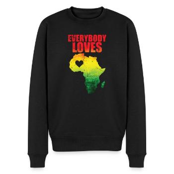 Everybody Loves Kontinent Afrika Karte - Männer Premium Bio Pullover - Schwarz - Vorne - Nico (187cm)