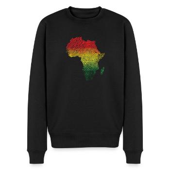 Fingerabdruck Afrika D.N.A. Kontinent Karte - Männer Premium Bio Pullover - Schwarz - Vorne - Nico (187cm)