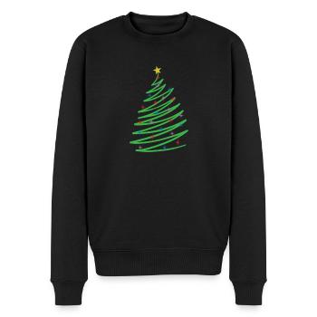 One Line Christmas Tree Christmas Xmas - Men's Premium Organic Jumper - black - Front - Nico (187cm)