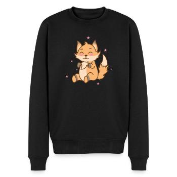 Fuchs rejoices with his eyes closed - Men's Premium Organic Jumper - black - Front - Nico (187cm)