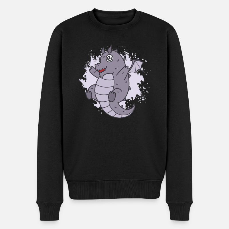 Dragon Kawaii mignon animal fantastique - Pull Premium bio Homme - noir