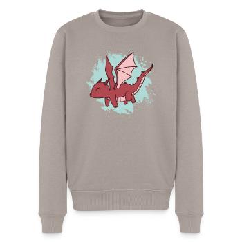 Dragon vole mignon animal fantastique - Pull Premium bio Homme - taupe - Devant - Nico (187cm)