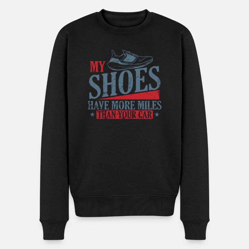 My Shoes have more Miles than your Car Joggen - Männer Premium Bio Pullover - Schwarz
