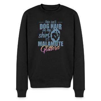 This isn't Dog Hair on me It's Malamute Glitters - Männer Premium Bio Pullover - Schwarz - Vorne - Nico (187cm)