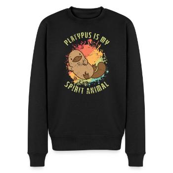 Platypus is my Spirit Animal Schnabeltier - Men's Premium Organic Jumper - black - Front - Nico (187cm)