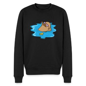 Platypus lies in the water and relaxes - Men's Premium Organic Jumper - black - Front - Nico (187cm)