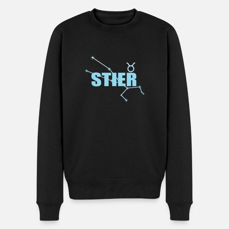 Stier Sternzeichen Taurus Sternbild - Männer Premium Bio Pullover - Schwarz