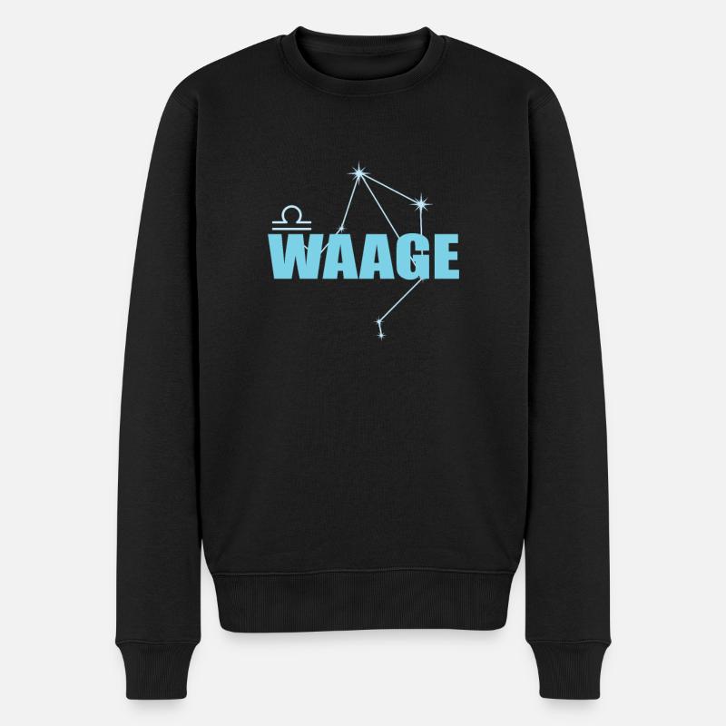 Waage Sternzeichen Libra Sternbild - Männer Premium Bio Pullover - Schwarz