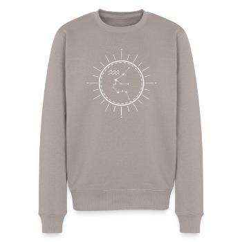 Sternzeichen Wassermann Sternkonstellation - Männer Premium Bio Pullover - Taupe - Vorne - Nico (187cm)