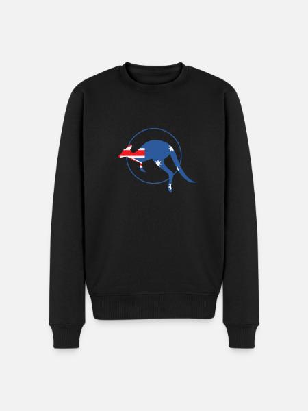 Kangaroo with Australian flag Australia - Men's Premium Organic Jumper - black