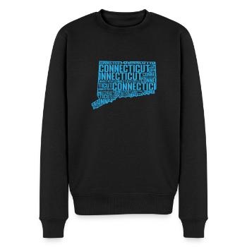 Connecticut Wortwolke als Kartenumriss USA - Männer Premium Bio Pullover - Schwarz - Vorne - Nico (187cm)