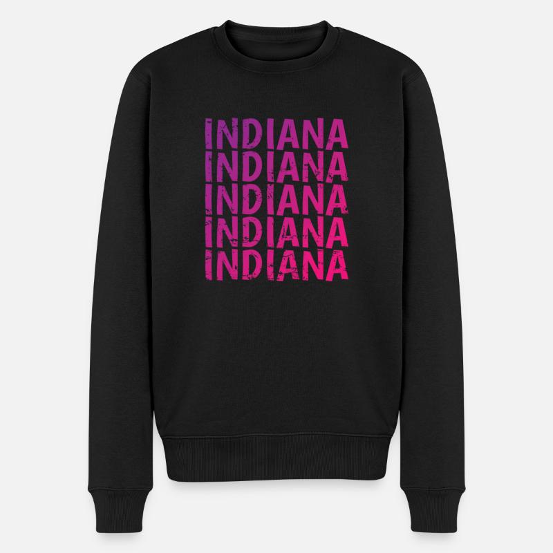 Indiana États-Unis Amérique État - Pull Premium bio Homme - noir