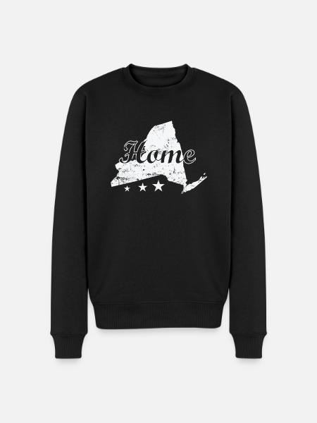 New York Home USA America State - Men's Premium Organic Jumper - black