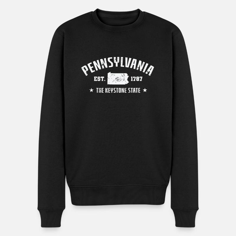 Pennsylvanie 1787 L’État Keystone - Pull Premium bio Homme - noir