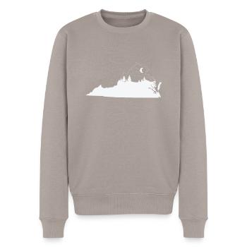 Contour de la carte de la Virginie avec Skyline USA - Pull Premium bio Homme - taupe - Devant - Nico (187cm)