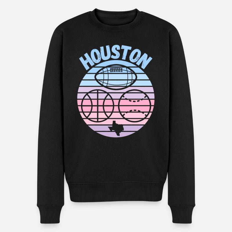 Houston - Männer Premium Bio Pullover - Schwarz