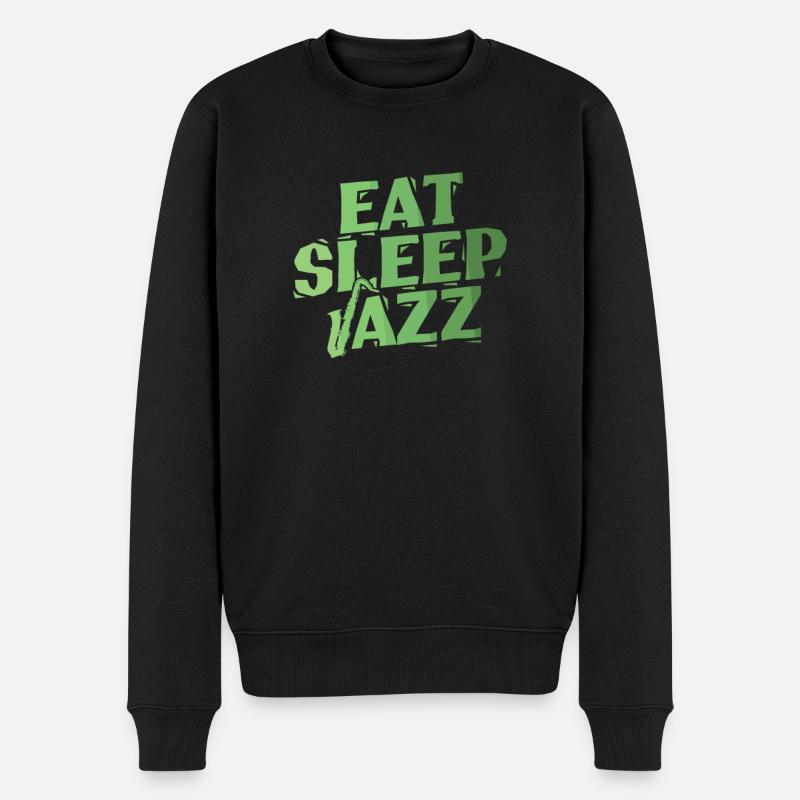 Eat Sleep Saxophone Jazz Improvisé - Pull Premium bio Homme - noir