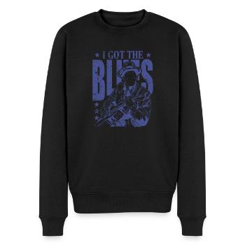 I got the Blues Musik Trompete - Männer Premium Bio Pullover - Schwarz - Vorne - Nico (187cm)