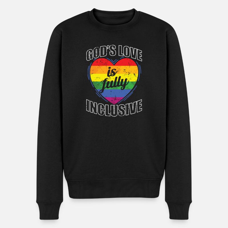 God's love is fully inclusive LGBT Proud - Männer Premium Bio Pullover - Schwarz