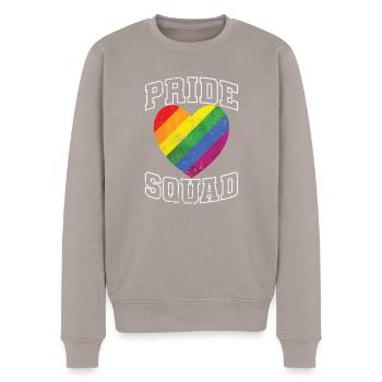 Pride Squad LGBT tolerance rainbow colors - Men's Premium Organic Jumper - taupe - Front - Nico (187cm)