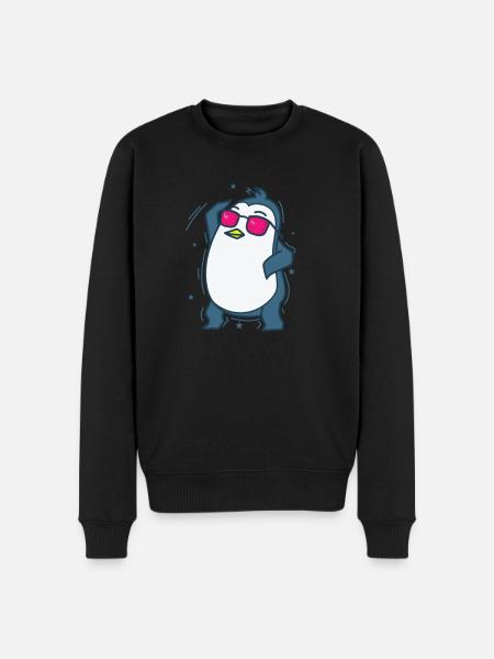 Penguin dancing Antarctica bird - Men's Premium Organic Jumper - black