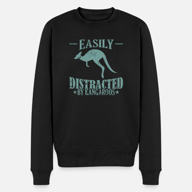 Facilement distrait par Kangaroos Australia - Pull Premium bio Homme - noir