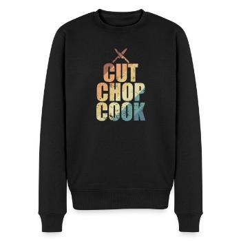 Cut Chop Cook Chefkoch Hobby Essen Küche - Männer Premium Bio Pullover - Schwarz - Vorne - Nico (187cm)
