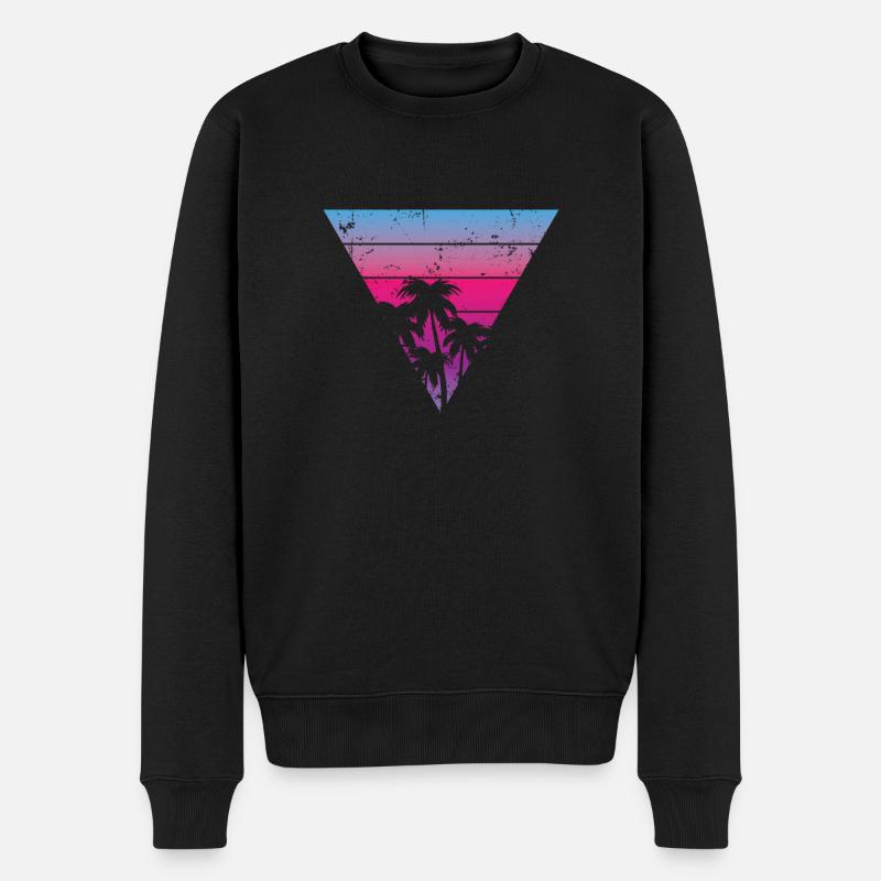 Palmen Kokosnuss Urlaub Strand - Männer Premium Bio Pullover - Schwarz
