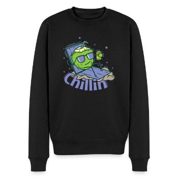 Chillin coconut on the beach exotic - Men's Premium Organic Jumper - black - Front - Nico (187cm)