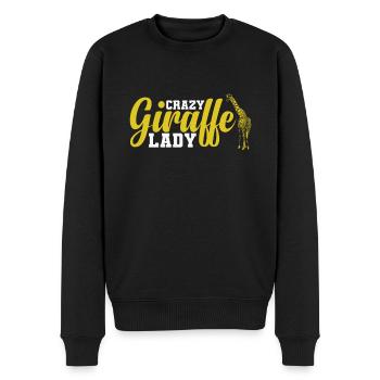 Crazy Giraffe Lady exotisches Tier - Männer Premium Bio Pullover - Schwarz - Vorne - Nico (187cm)