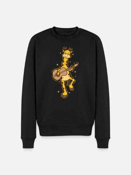 Giraffe plays guitar Zoo Zoo - Men's Premium Organic Jumper - black