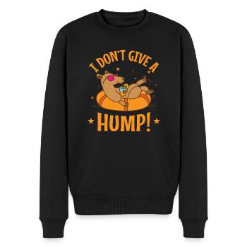 I Don't give a Hump! Camel Dromedary - Men's Premium Organic Jumper - black - Front - Nico (187cm)