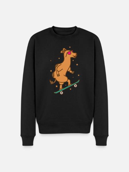 Camel on the skateboard dromedary - Men's Premium Organic Jumper - black