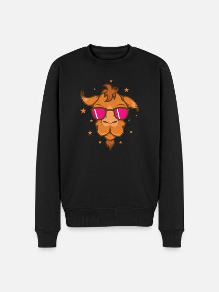 chameau frais avec lunettes de soleil dromadaire - Pull Premium bio Homme - noir