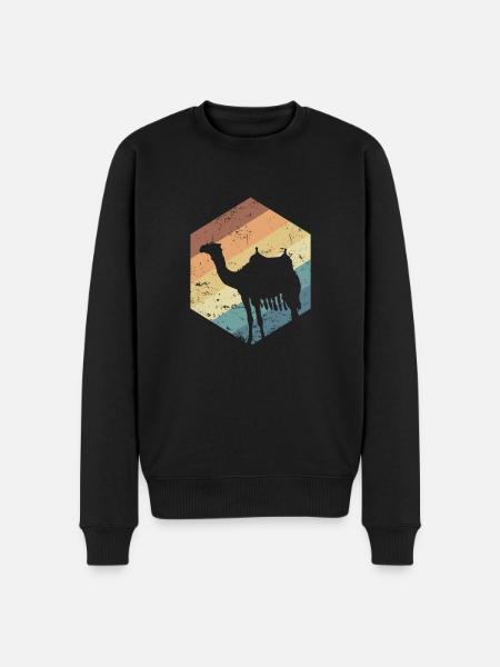 Kamel Dromedar Karawane Höcker Wüste - Männer Premium Bio Pullover - Schwarz