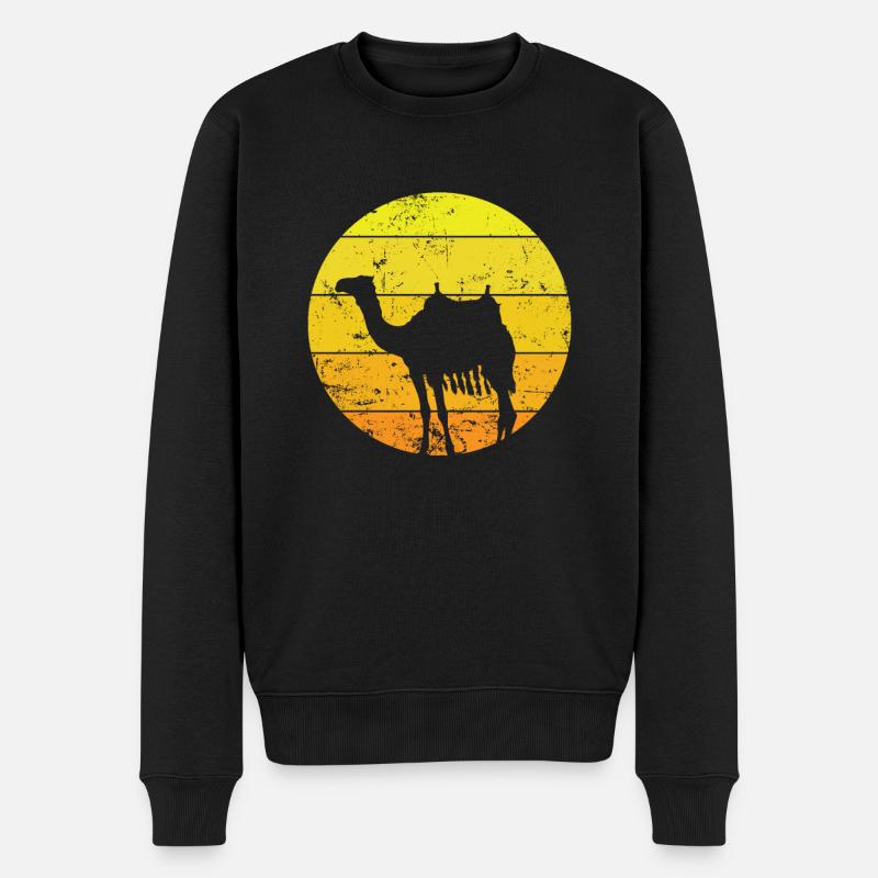 Kamel Wüste Dromedar Höcker Tier - Männer Premium Bio Pullover - Schwarz