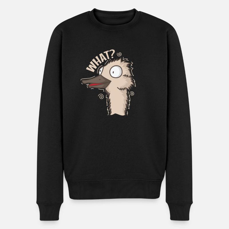 What? Strauß Vogel Tier Sprinter - Männer Premium Bio Pullover - Schwarz