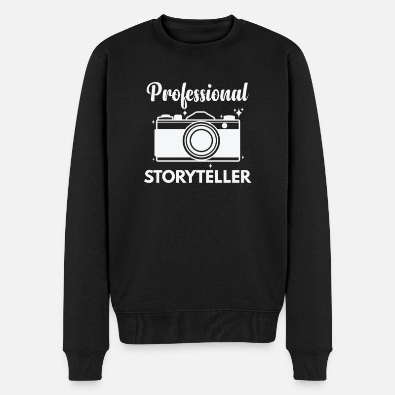 Professional Storyteller Fotograf Kamera - Männer Premium Bio Pullover - Schwarz
