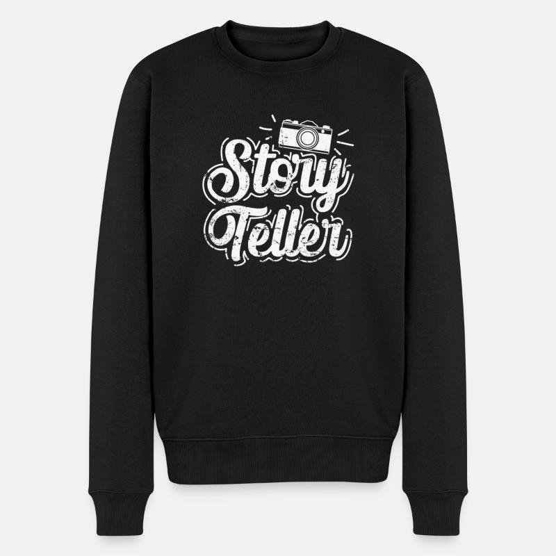 Storyteller Fotograf Kamera - Männer Premium Bio Pullover - Schwarz