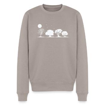 Arbres à la pleine lune Nature Forêts Feuilles - Pull Premium bio Homme - taupe - Devant - Nico (187cm)