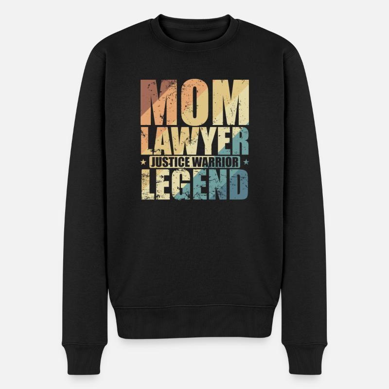 Mom Lawyer Justice Warrior Legend Jurist - Männer Premium Bio Pullover - Schwarz
