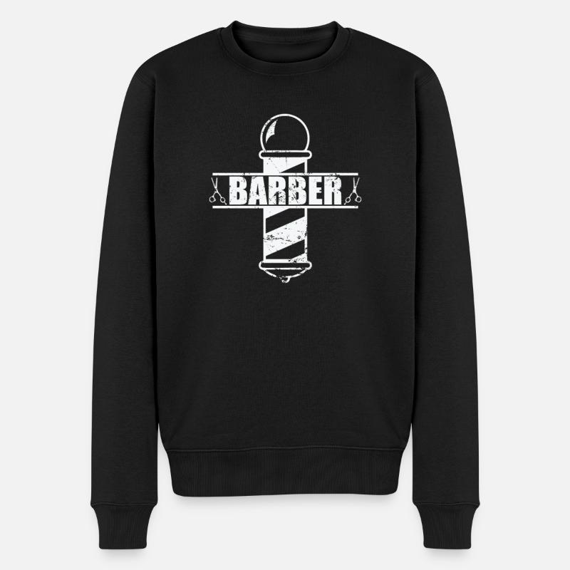 Barber Beruf Haarschnitt Friseur - Männer Premium Bio Pullover - Schwarz